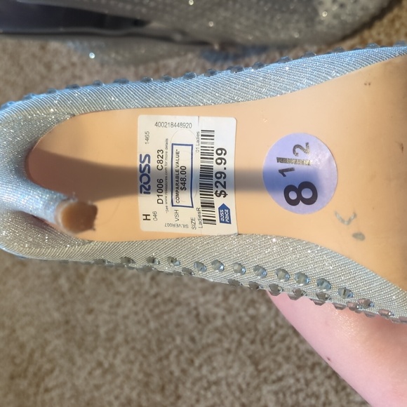 Silver rhinestone boot style heels - Picture 4 of 4